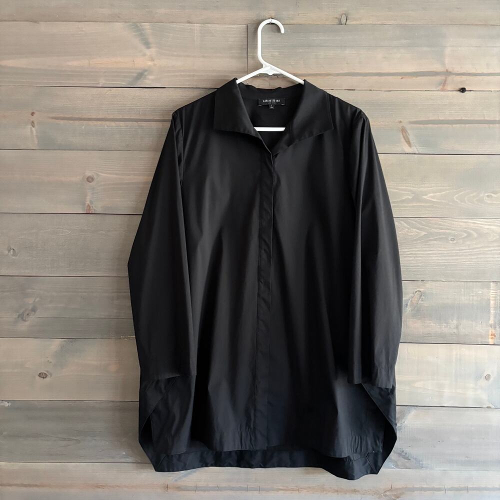 LAFAYETTE 148 NEW YORK | Black Longline Shirtdress Tunic Size M